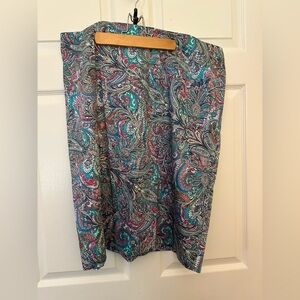 Talbots Colorful Paisley Print Skirt